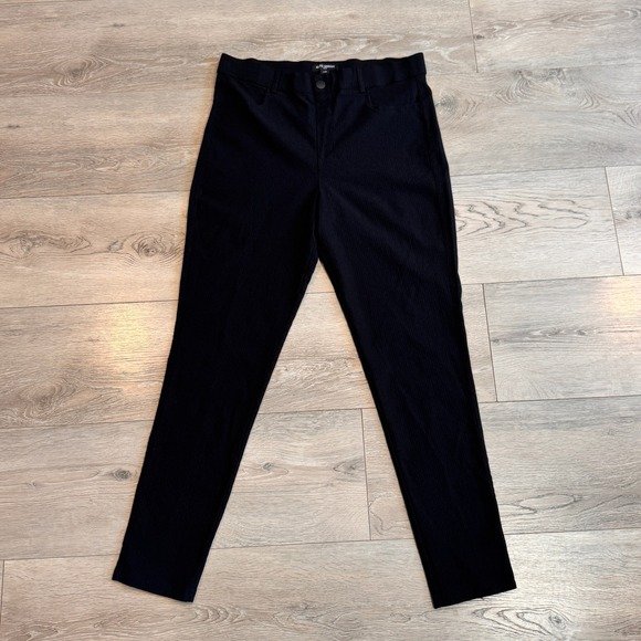 Mario Serrano Pants - Mario Serrano Italy Black Ribbed Textured Straight‎ Leg Pants Womens Size 6